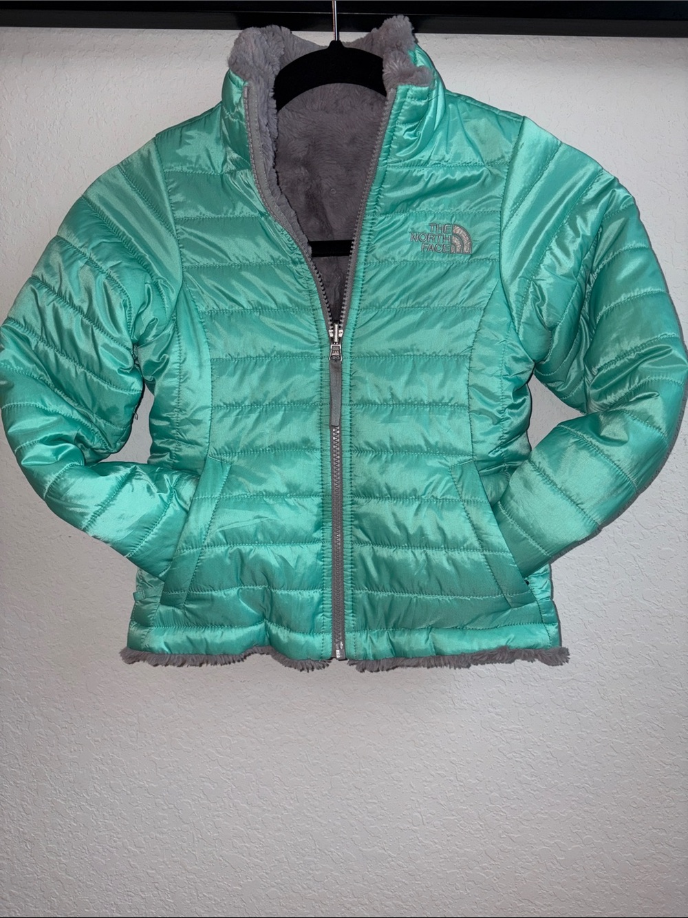 The North Face Kids Mint Teal Quilted Puffer Jacket